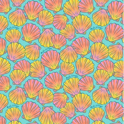 Beeswax Wrap Bulk Roll - Shells Print - Homeland Harvest