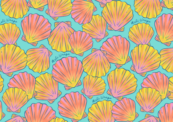 Beeswax Food Wrap - Sunrise Shell Print - Homeland Harvest