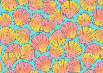 Beeswax Food Wrap - Sunrise Shell Print - Homeland Harvest