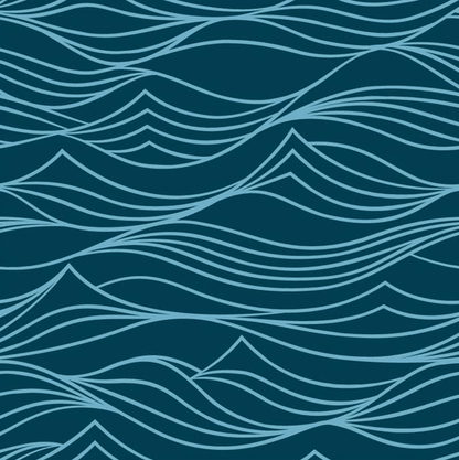 Extra Large Reusable Cloth Furoshiki Gift Wrap | Whales & Waves - Homeland Harvest