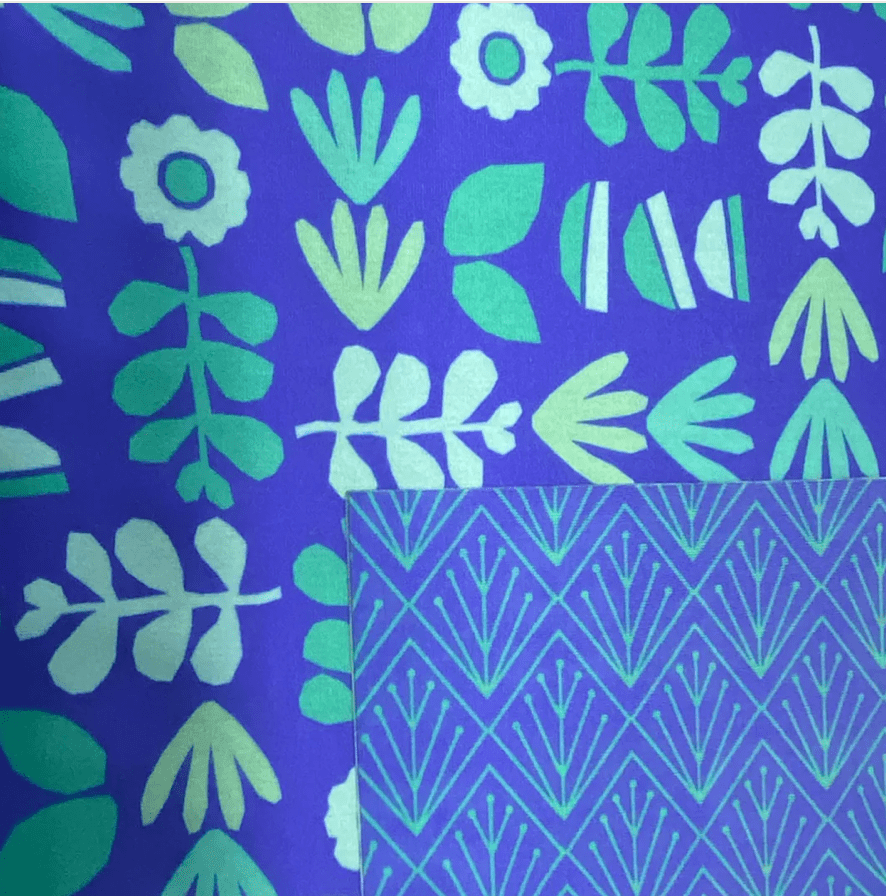 Extra Large Reusable Cloth Furoshiki Gift Wrap | Blue Botanical - Homeland Harvest