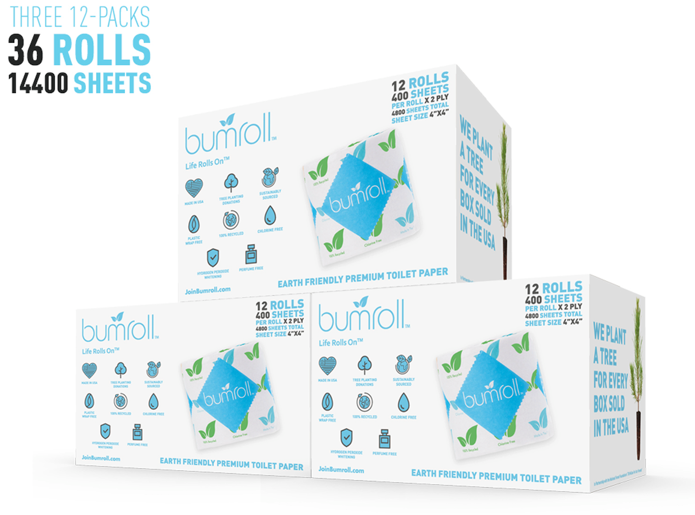 Bumroll, Proudly Made in USA, Premium Toilet Paper & Paper Towels, Plants Trees In The USA