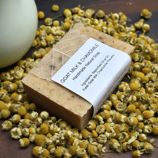 Goat Milk & Olive Oil Bar Soap with Chamomile, Unscented - Homeland Harvest