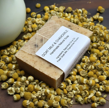 Goat Milk & Olive Oil Bar Soap with Chamomile, Unscented - Homeland Harvest