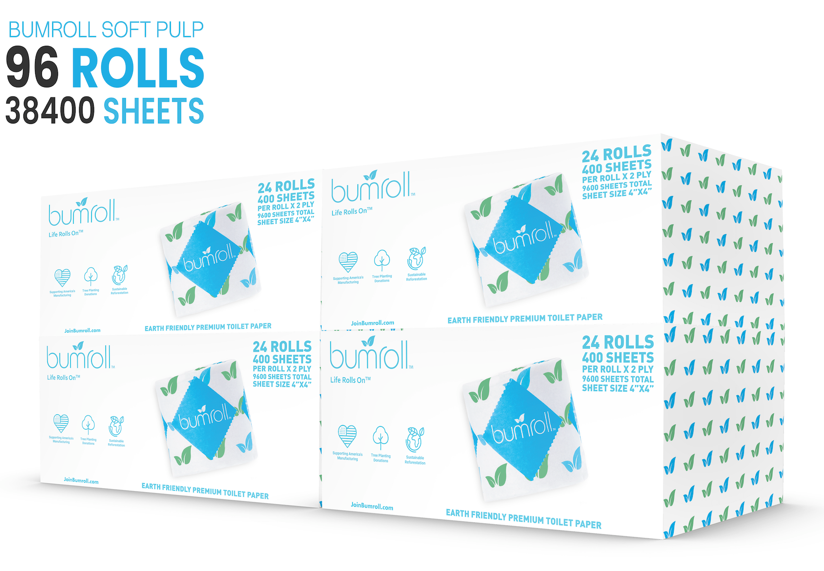 Bumroll, Proudly Made in USA, Premium Toilet Paper & Paper Towels, Plants Trees In The USA - Homeland Harvest