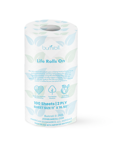 Bumroll, Proudly Made in USA, Premium Toilet Paper & Paper Towels, Plants Trees In The USA - Homeland Harvest