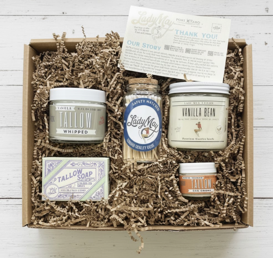 Vanilla Bean Luxury Gift Box | Tallow Skincare, Candle & Soap