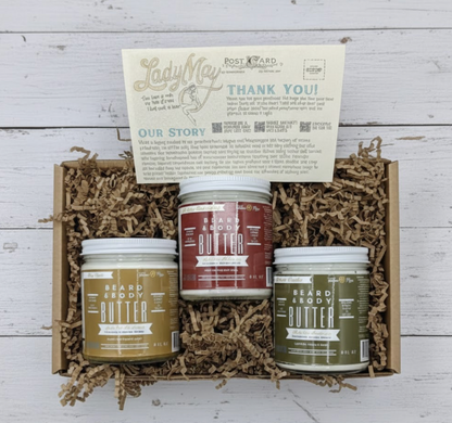 Tallow Man Men’s Beard Butter Trio Gift Box | 100% Natural Tallow