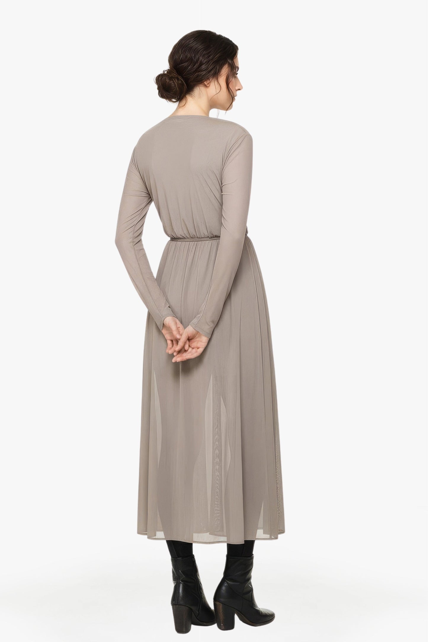 Silver Sheer Mesh Long Cover Up: EMF Shielding