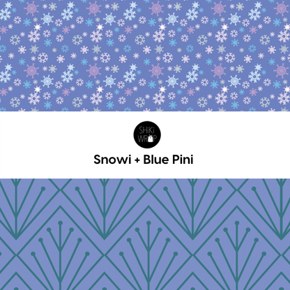 Large Reusable Cloth Furoshiki Gift Wrap | Snowflakes & Pine - Homeland Harvest