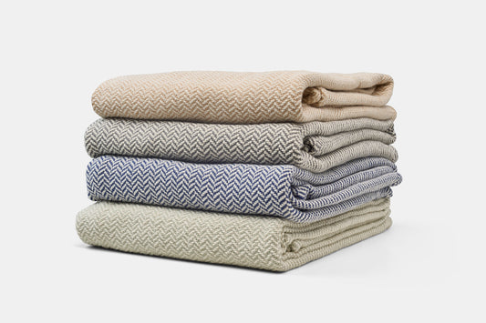 Herringbone Weave Cotton Blanket - Homeland Harvest