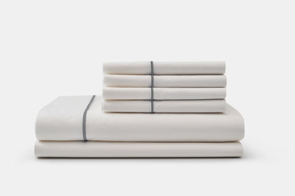 Cotton Piping Design Bed Sheet Set - Homeland Harvest