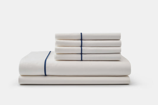 Cotton Piping Design Bed Sheet Set - Homeland Harvest