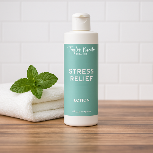Stress Relief Organic Lotion | lightweight + non-greasy - Homeland Harvest