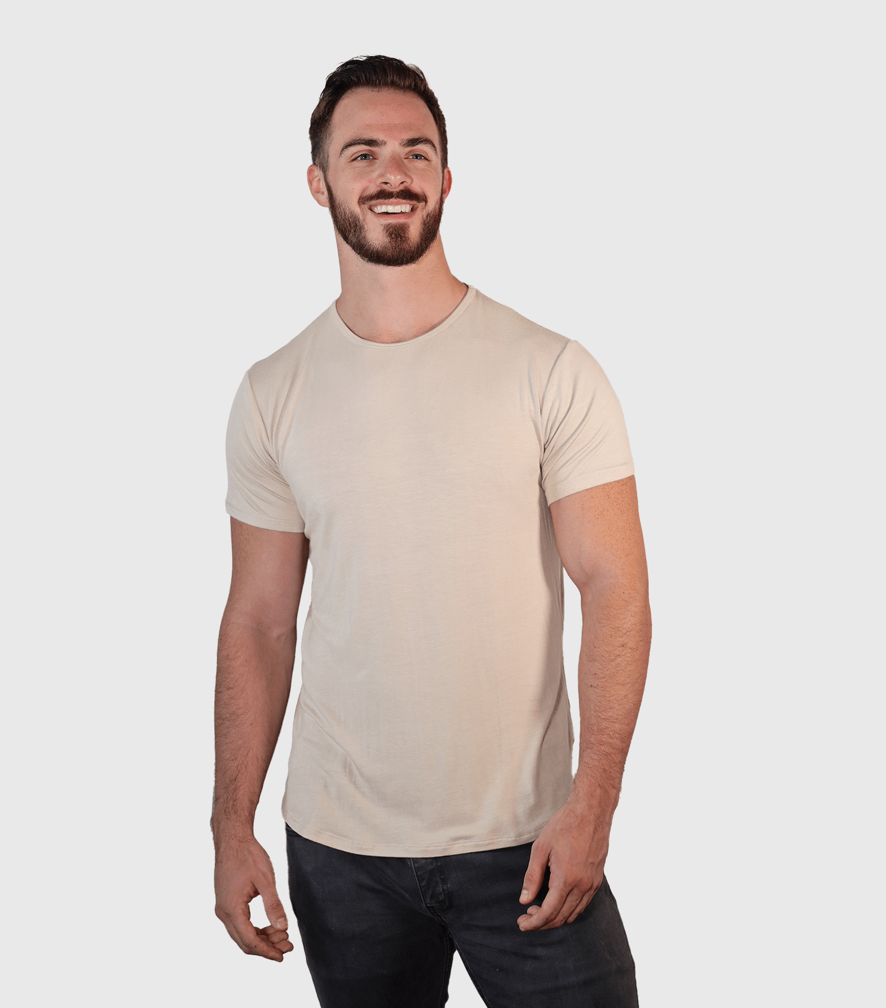 Bamboo Swift Curve-Hem T-Shirt - Sandstone - Homeland Harvest