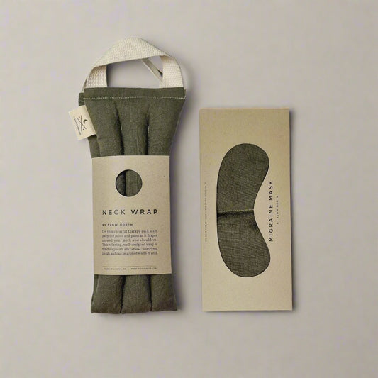 Eye Mask + Neck Wrap Bundle - Olive - Homeland Harvest