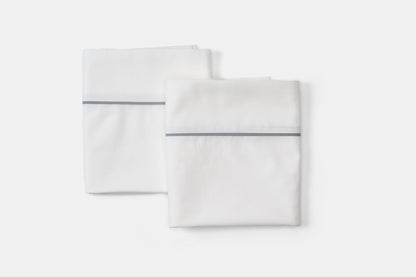 Cotton Bed Pillowcases with Classic Piping Design - Homeland Harvest