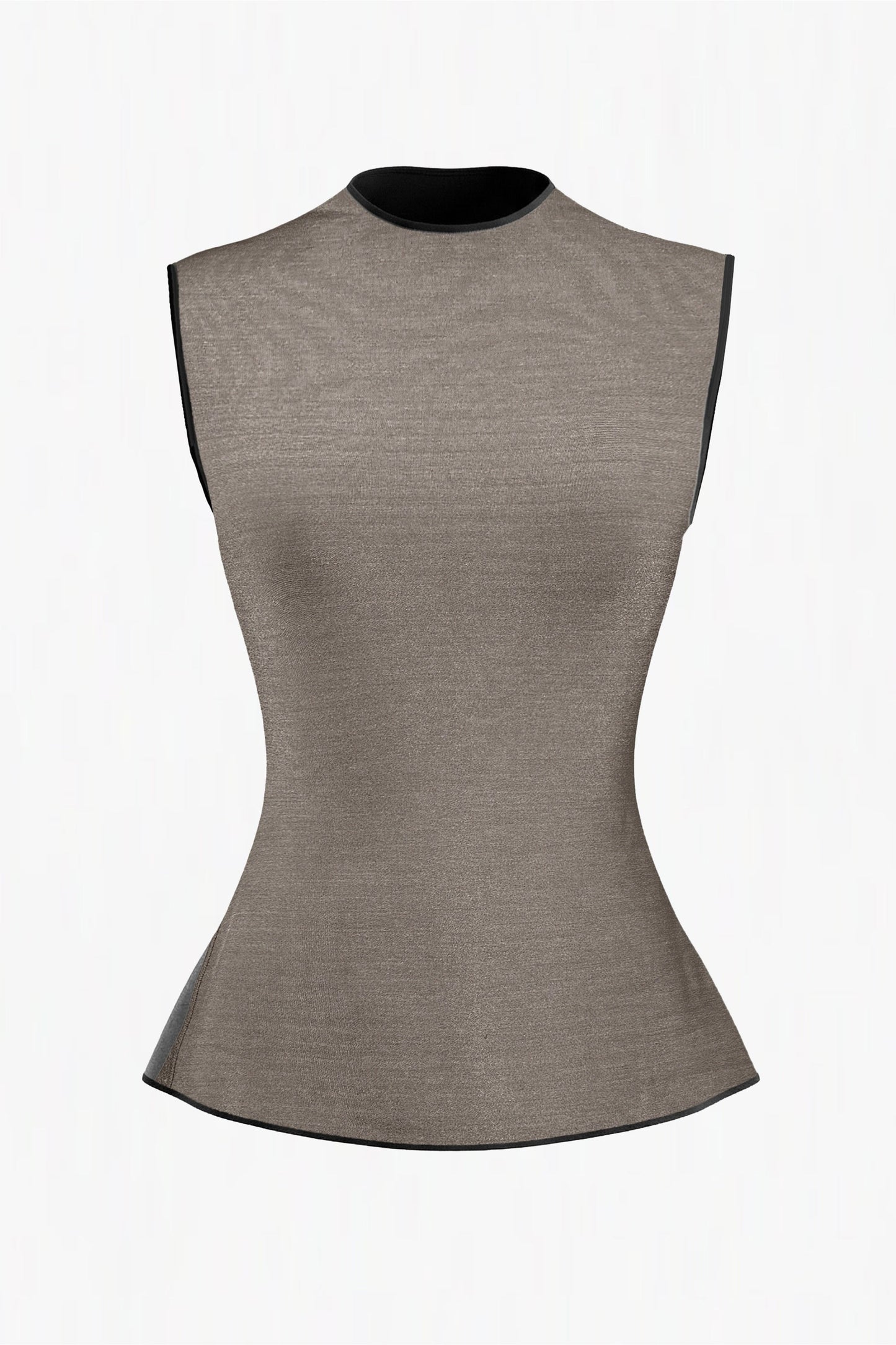 High Neck Peplum Stretch Tank: Reversible & EMF Shielding