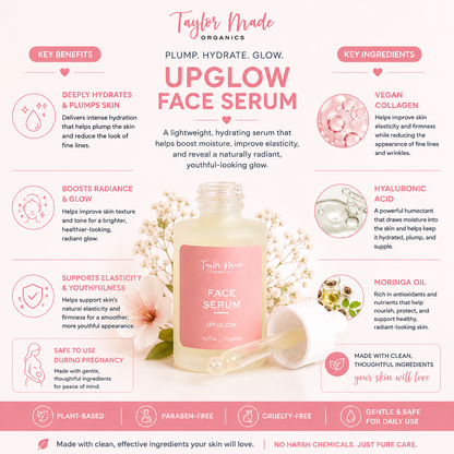 UpGlow Organic Face Serum | Collagen | Hyaluronic Acid