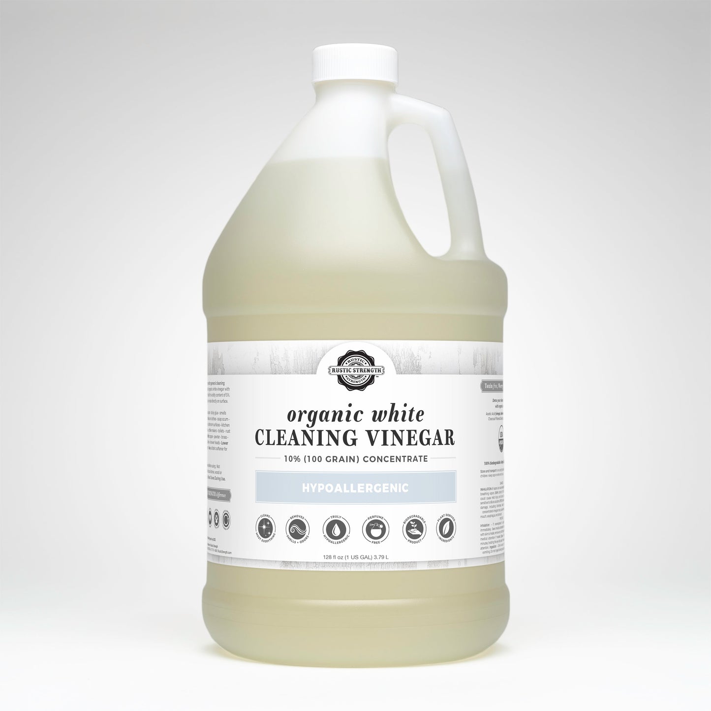 Organic White Cleaning Vinegar Concentrate | 10% (100 grain) - Homeland Harvest