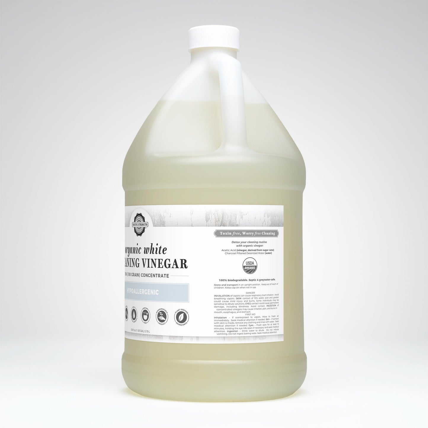 Organic White Cleaning Vinegar Concentrate | 10% (100 grain) - Homeland Harvest