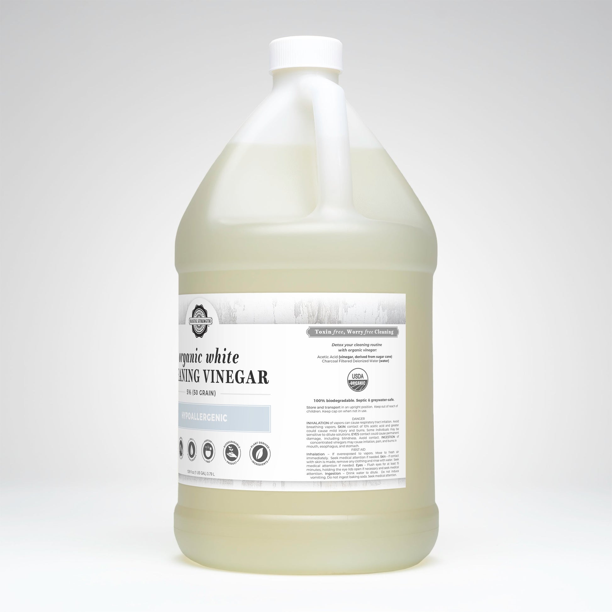 Organic White Cleaning Vinegar | 5% (50 grain) - Homeland Harvest