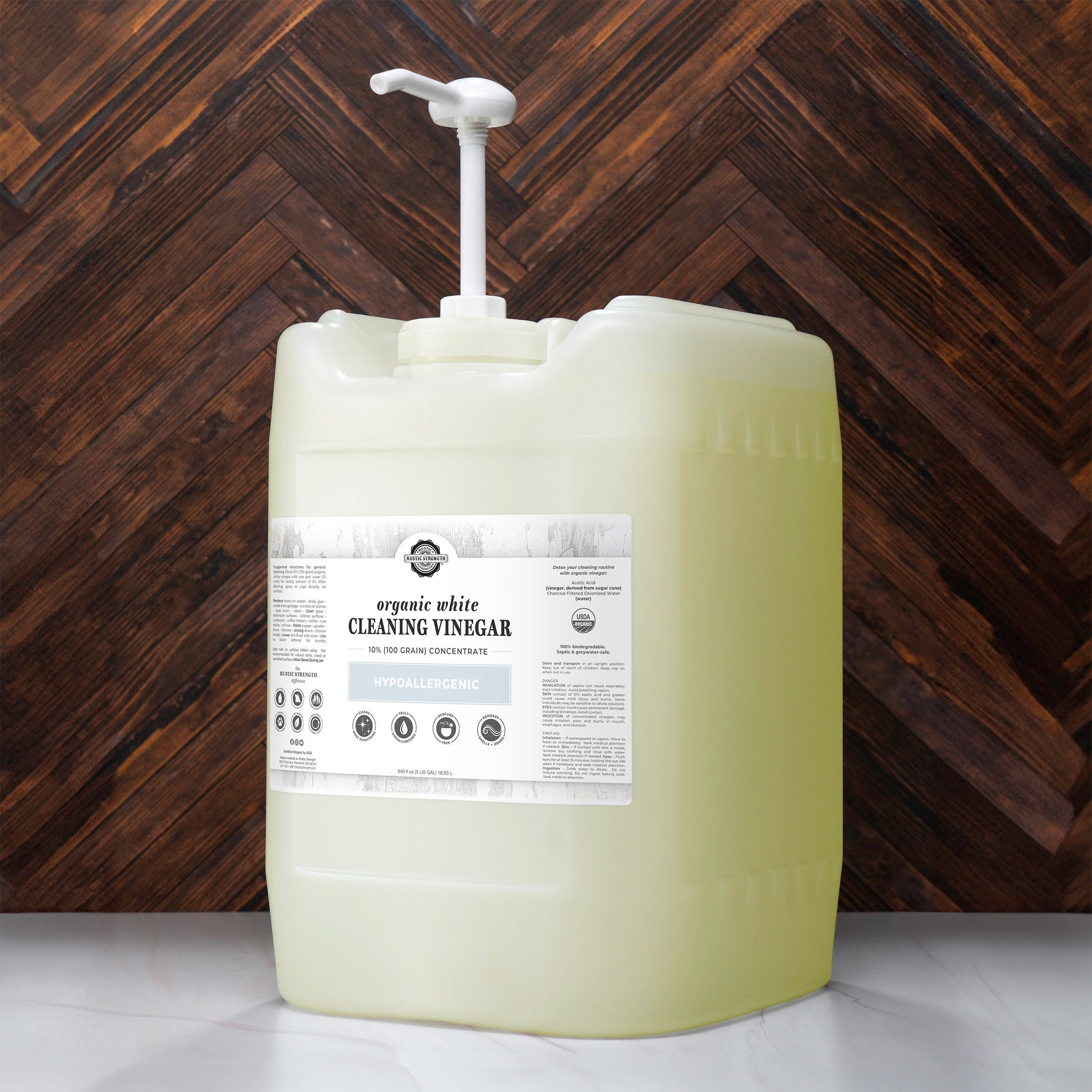 Organic White Cleaning Vinegar Concentrate | 10% (100 grain) - Homeland Harvest