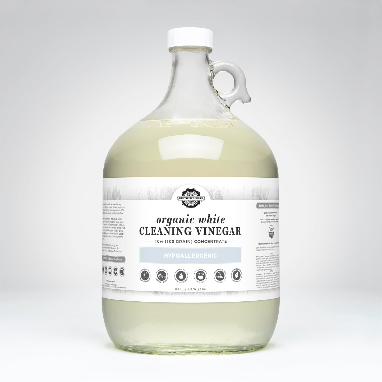 Organic White Cleaning Vinegar Concentrate | 10% (100 grain) - Homeland Harvest