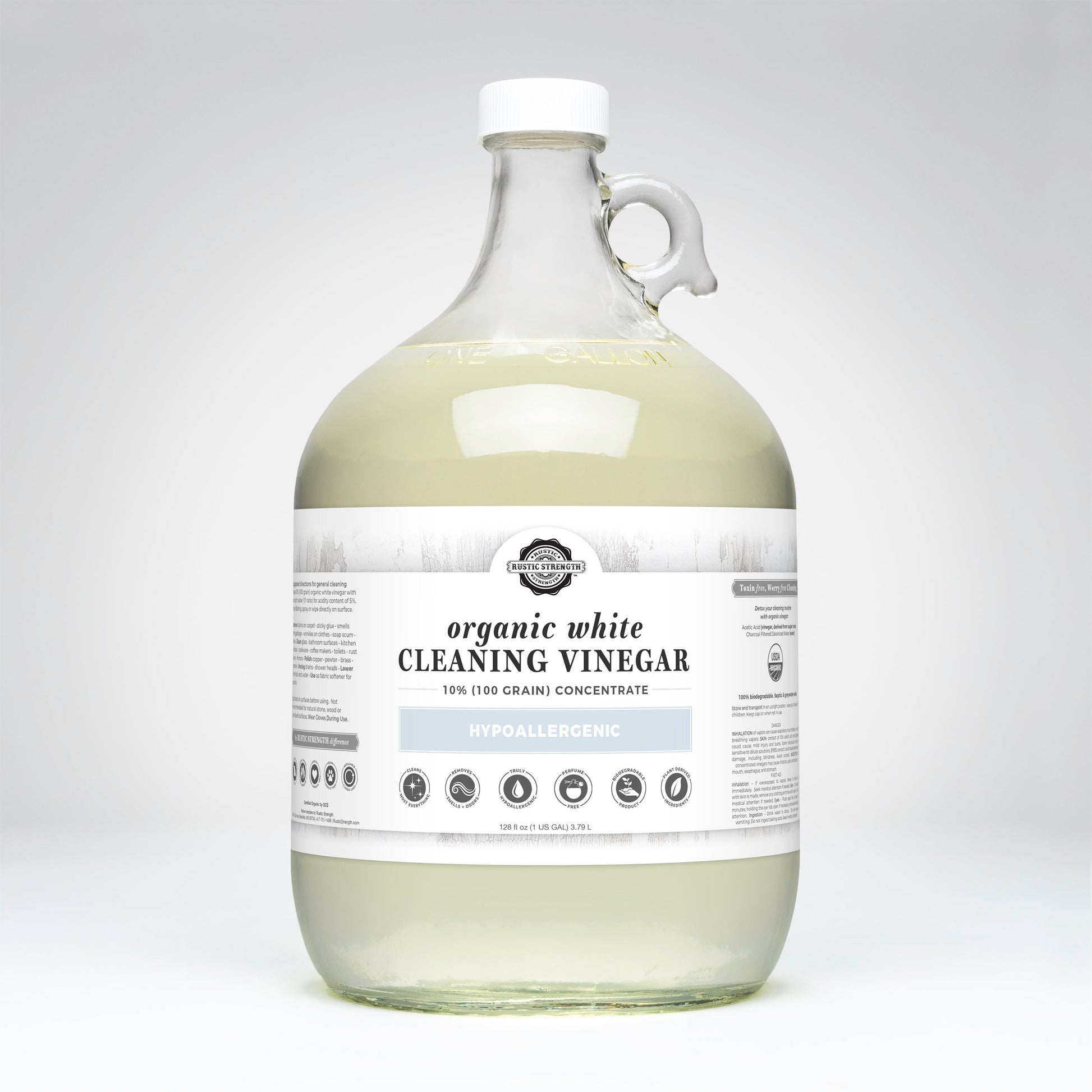 Organic White Cleaning Vinegar Concentrate | 10% (100 grain) - Homeland Harvest