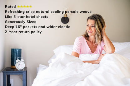 Cotton Percale Bed Sheet Set - Homeland Harvest
