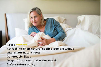 Cotton Percale Bed Sheet Set - Homeland Harvest