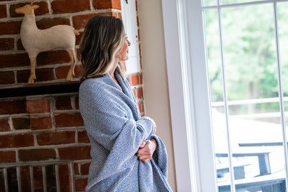 Herringbone Weave Cotton Blanket - Homeland Harvest