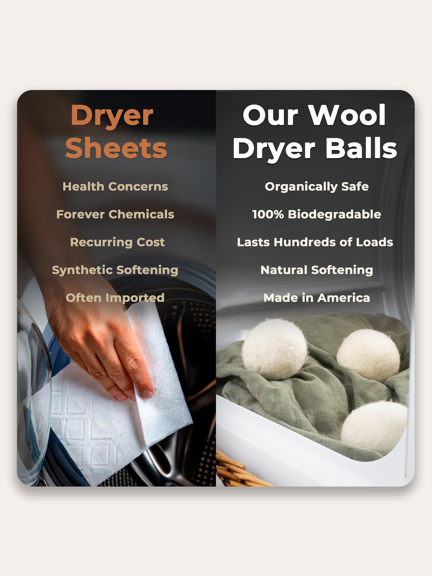 Jumbo Wool Dryer Balls ( 3 pack ) - Homeland Harvest