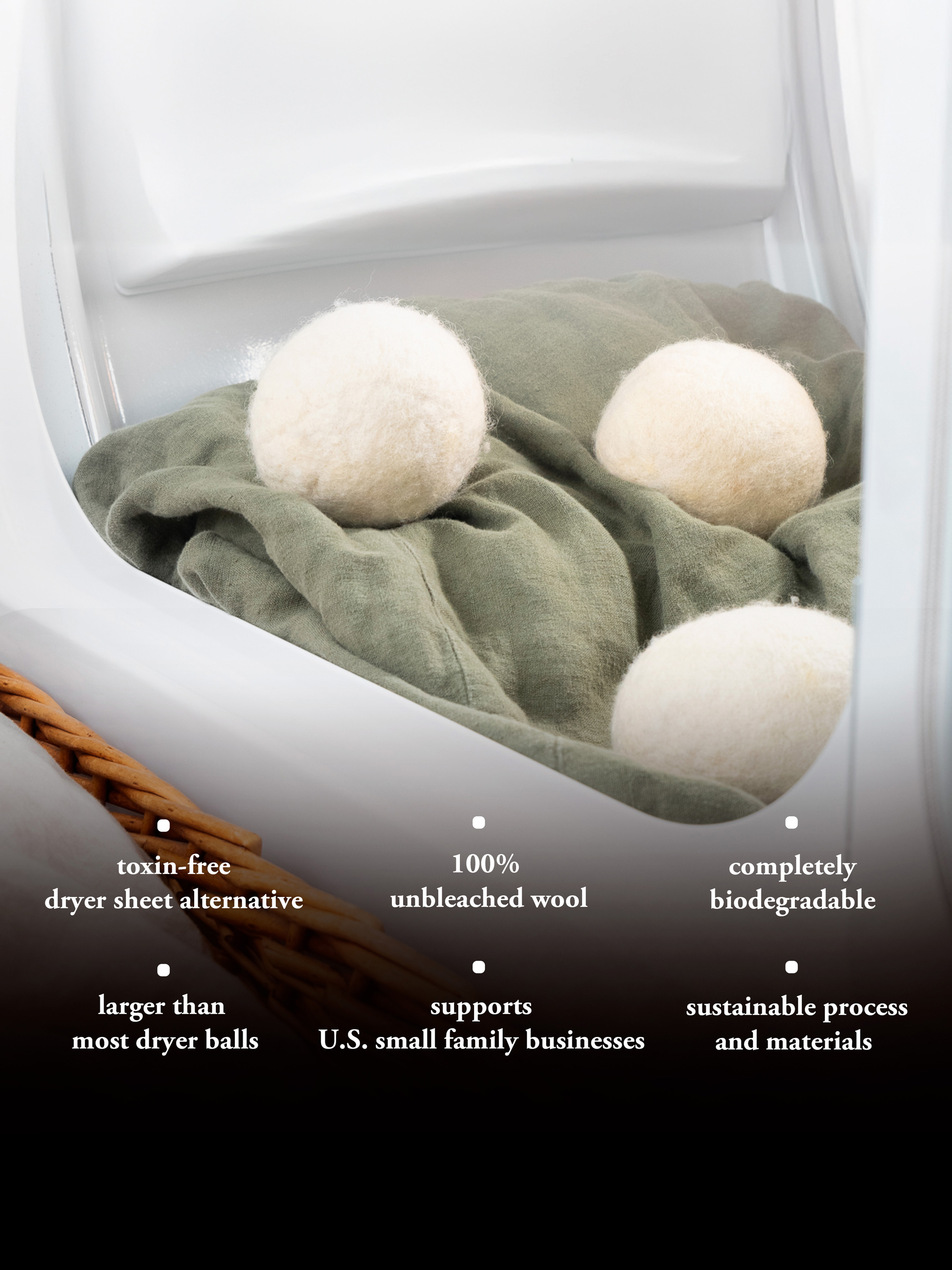 Jumbo Wool Dryer Balls ( 3 pack ) - Homeland Harvest