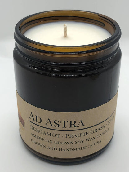 Ad Astra Soy Wax Candle | 9 oz Amber Apothecary Jar