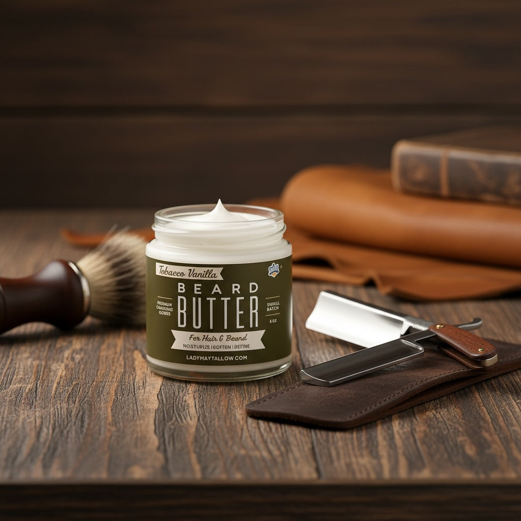 Natural Beard Butter for Men Tobacco Vanilla | All-Natural Beard & Skin Care