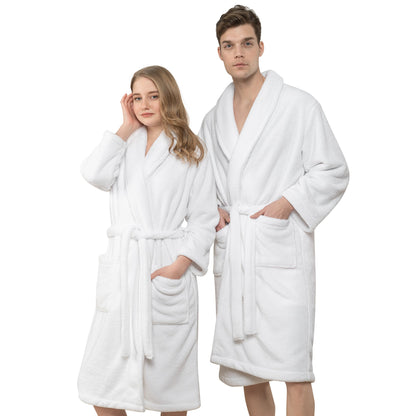 American Soft Linen Unisex Fleece Bathrobe, Super Soft, Absorbent and Fluffy - Wholesale