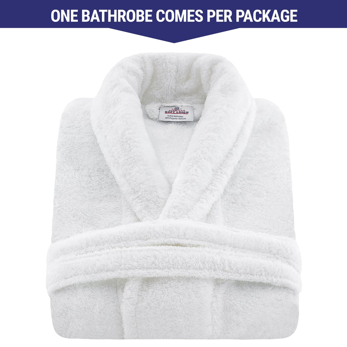 American Soft Linen Unisex Fleece Bathrobe, Super Soft, Absorbent and Fluffy - Wholesale