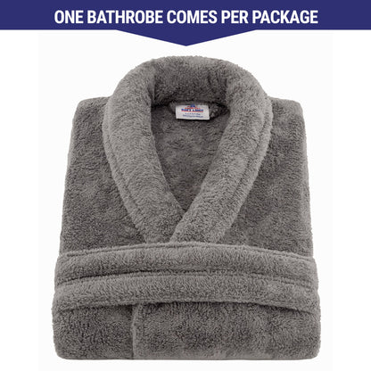 American Soft Linen Unisex Fleece Bathrobe, Super Soft, Absorbent and Fluffy - Wholesale