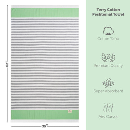 Mediterranean 100% Cotton Turkish Peshtemals, 35" x 60",  Modern & Traditional Turkish Bath Towels