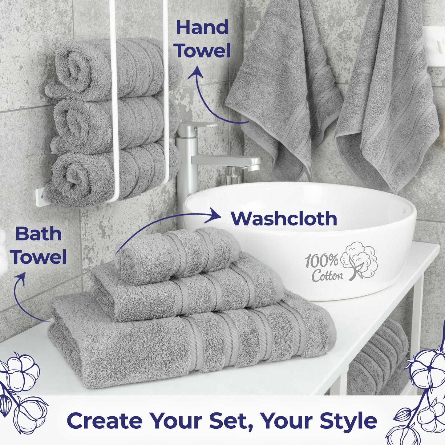 American Soft Linen Single Piece 100% Cotton Turkish Towels with 20 Different Colors, Create Your Set