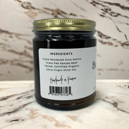Grass Fed Beef Tallow Balm - 2 oz - Grown and Made in USA - Organic Grass Fed and Finished Tallow - Moisturizing Skin Care