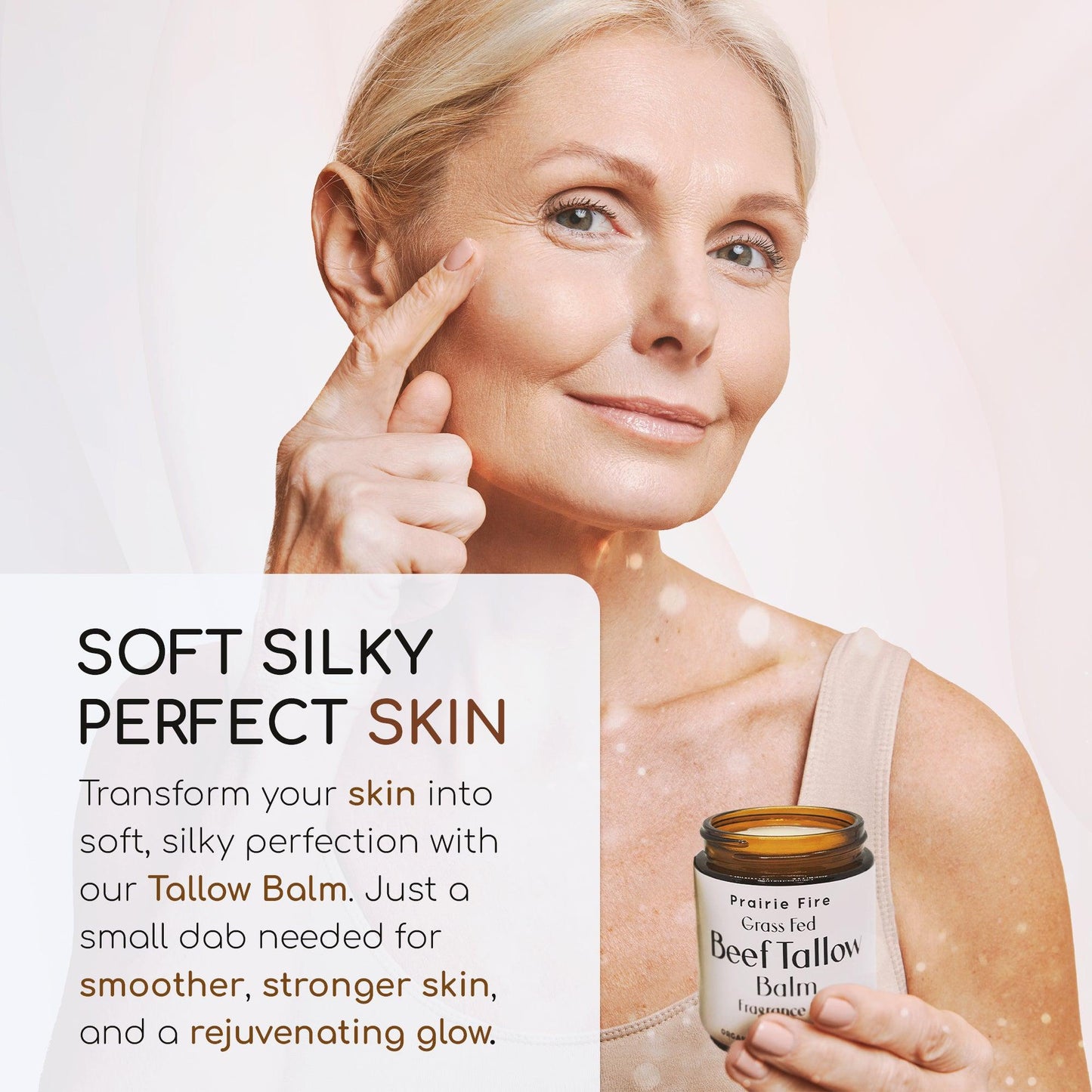 Grass Fed Beef Tallow Balm - 2 oz - Grown and Made in USA - Organic Grass Fed and Finished Tallow - Moisturizing Skin Care