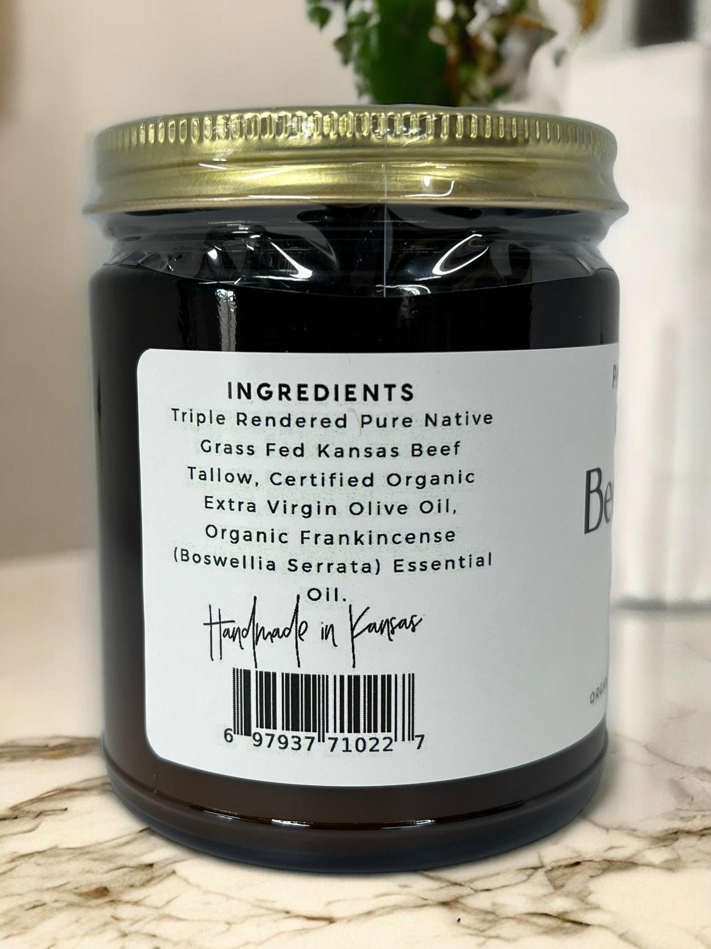 Grass Fed Beef Tallow Balm - 4 oz - Made in USA - Organic Grass Fed and Finished Tallow - Moisturizing Skin Care