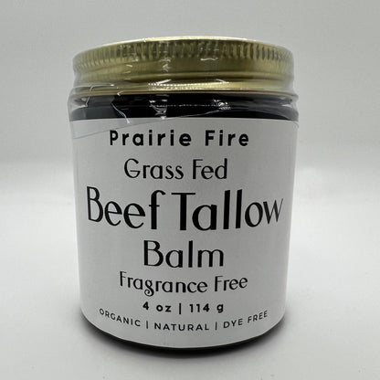 Grass Fed Beef Tallow Balm - 4 oz - Made in USA - Organic Grass Fed and Finished Tallow - Moisturizing Skin Care