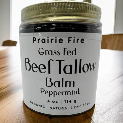 Grass Fed Beef Tallow Balm - 4 oz - Made in USA - Organic Grass Fed and Finished Tallow - Moisturizing Skin Care