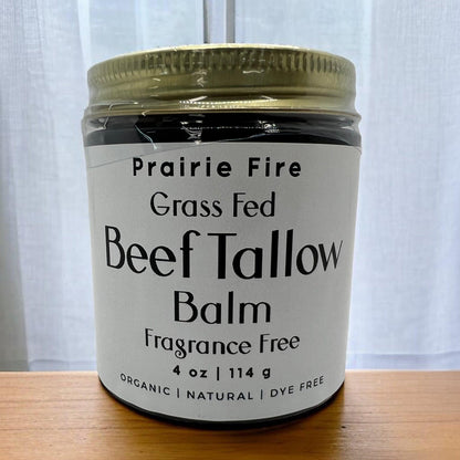 Grass Fed Beef Tallow Balm - 4 oz - Made in USA - Organic Grass Fed and Finished Tallow - Moisturizing Skin Care