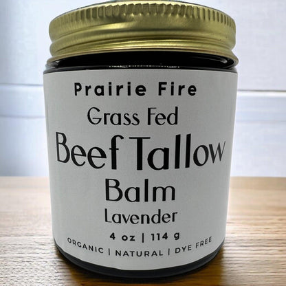 Grass Fed Beef Tallow Balm - 4 oz - Made in USA - Organic Grass Fed and Finished Tallow - Moisturizing Skin Care