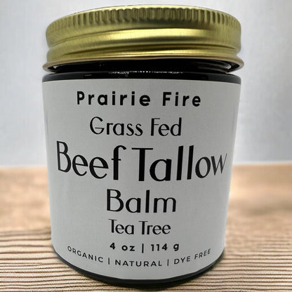 Grass Fed Beef Tallow Balm - 4 oz - Made in USA - Organic Grass Fed and Finished Tallow - Moisturizing Skin Care