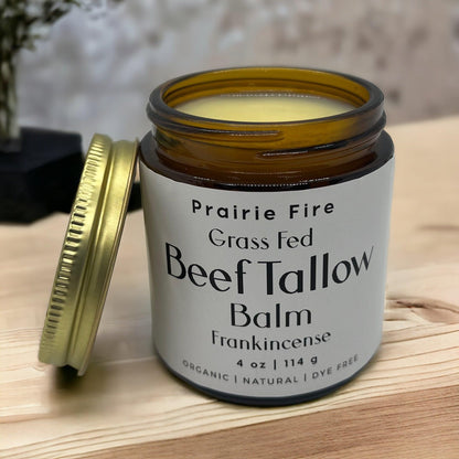 Grass Fed Beef Tallow Balm - 4 oz - Made in USA - Organic Grass Fed and Finished Tallow - Moisturizing Skin Care